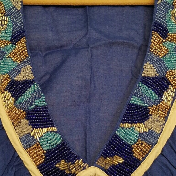 Flutter Sleeve Deep V-neck Blouse - Picture 2 of 4