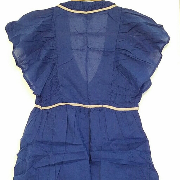 Flutter Sleeve Deep V-neck Blouse - Picture 3 of 4