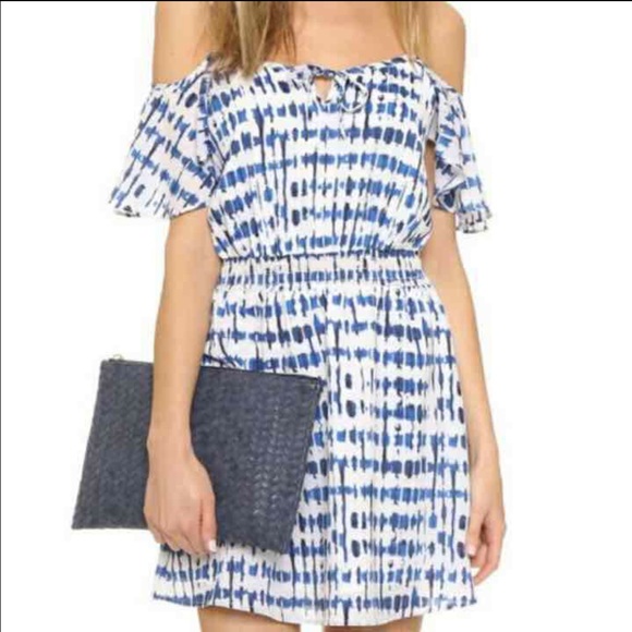 Off the Shoulder Crepe De Chine Dress - Picture 1 of 4