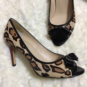 👠 Enzo Angliolini Leopard Peep toe pumps