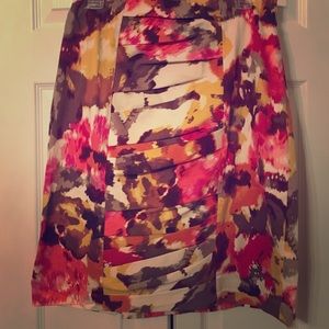 Multi-colored pencil skirt.