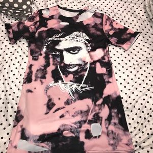 Tupac Tie Die shirt with holes