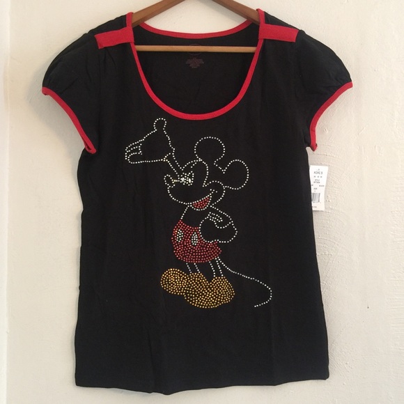 Disney, Bedazzled Mickey short sleeve shirt