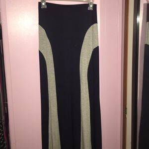 Navy blue and light grey maxi skirt