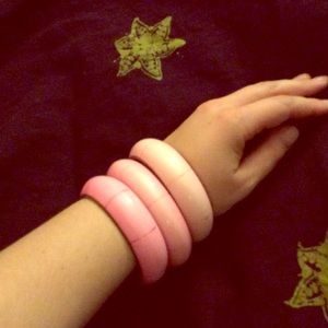 Three shades of pink, bangle bracelets. SALE