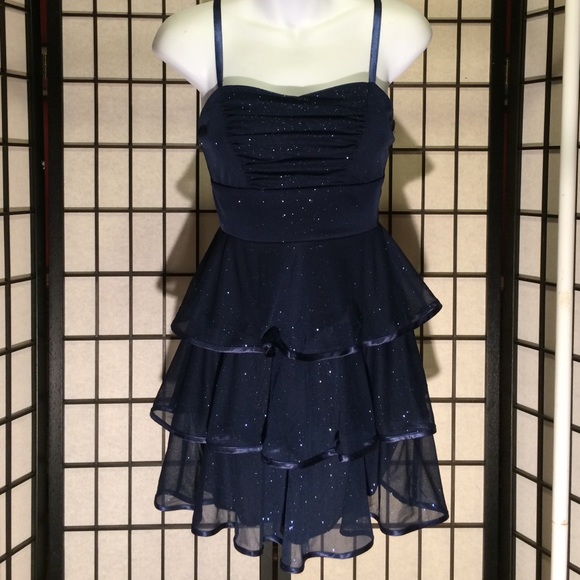 Short Navy Prom Dress - Picture 1 of 3