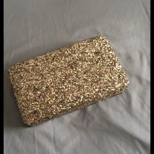 Gold glitter wallet clutch