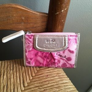 Coach coin purse, key chain, ID holder