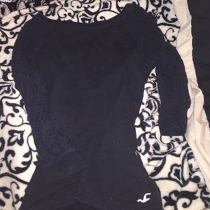 Hollister navy blue lace 3/4 sleeve