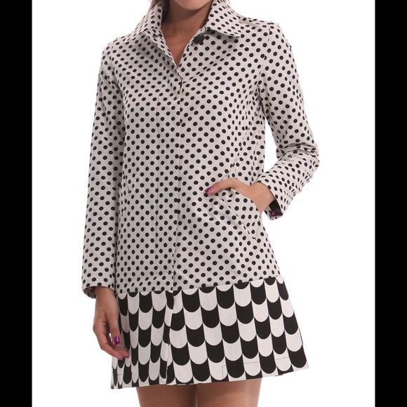 Mixed print coat