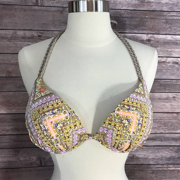 Victorias Secret Swim Halter Top Pink Paisley - Picture 3 of 4