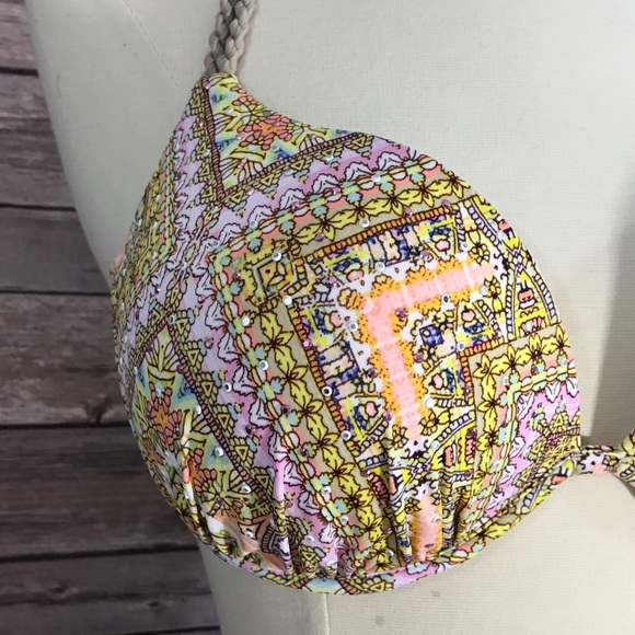 Victorias Secret Swim Halter Top Pink Paisley - Picture 4 of 4