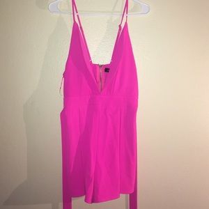 Hot pink strappy romper