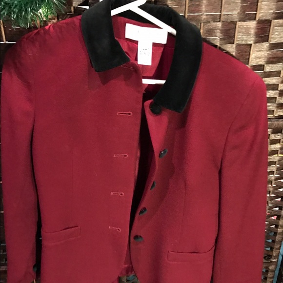 Jones New York Red and Black Blazer