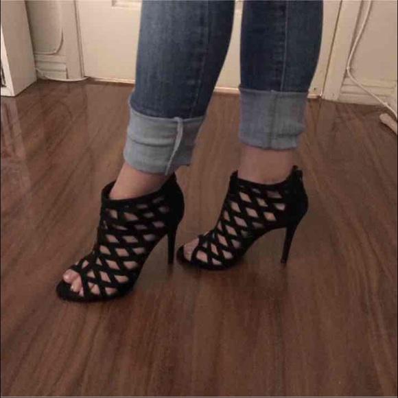 Caged up open toe heels