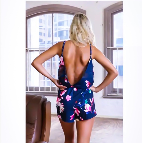  Last Price Drop Blue Floral Romper - Picture 2 of 4