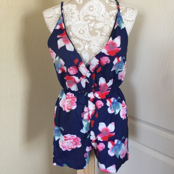  Last Price Drop Blue Floral Romper - Picture 4 of 4