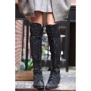 Over the Knee Lace Up Boots