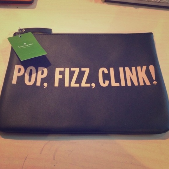 NWT Kate Spade Pop, Fizz, Clink! Cosmetics Bag