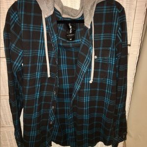 Billabong plaid hooded flannel