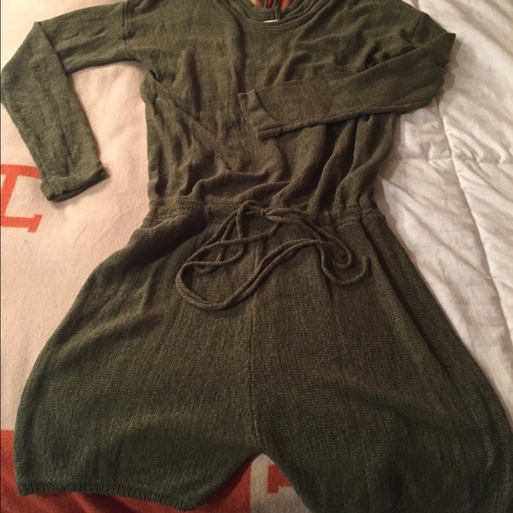 Green sweater romper