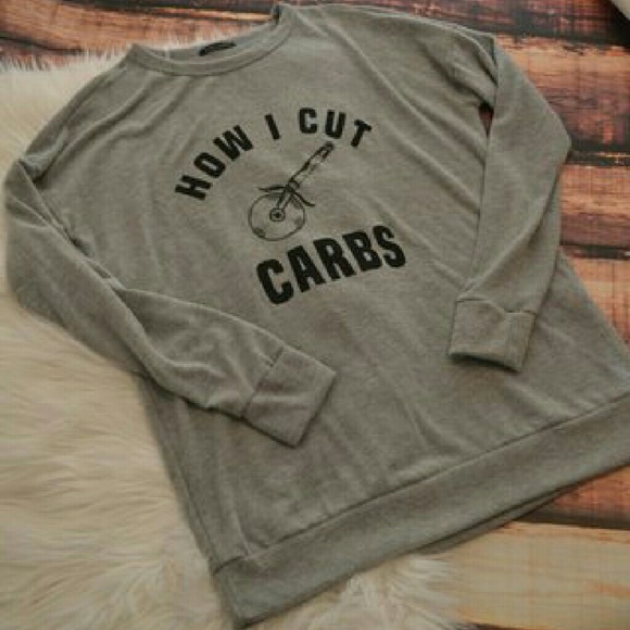 Sale How I Cut Carbs Funny Sweatshirt Crewneck >> - Picture 2 of 3