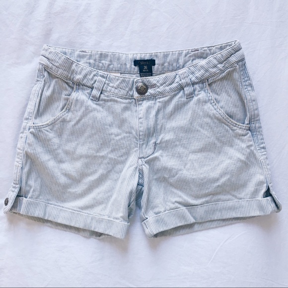 Sfera Light Blue Vertical Stripe Shorts from Spain - Picture 1 of 4