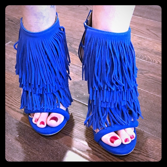 Brand New Suede Fringe Heels