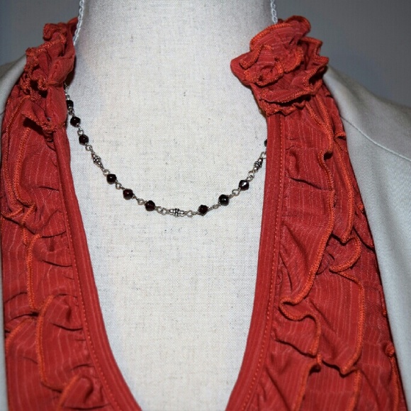 Silpada .925 sterling silver & garnet necklace
