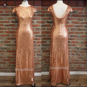 Rose gold sequin dress