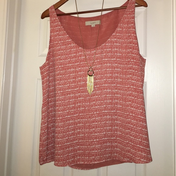 Peach flowy tank