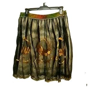 Free People embroidered midi skirt