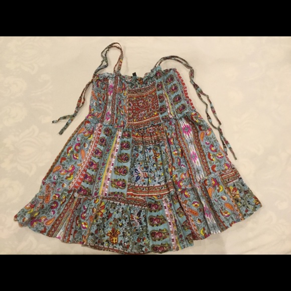 Tiered smocked peasant top