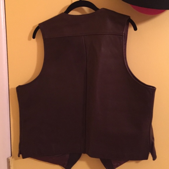 Authentic men's brown leather vest - Picture 2 of 4
