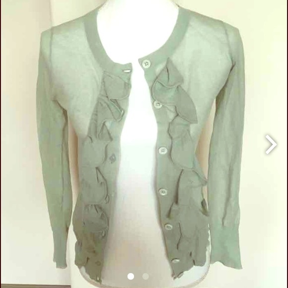 HP 💃🏻💃🏻 J. Crew Cotton Gauze Ruffled Cardigan - Picture 2 of 3