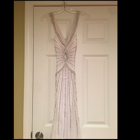 White formal gown with sparkles/crystals