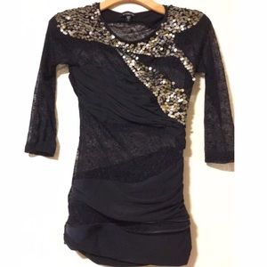 Bebe see through sequin top