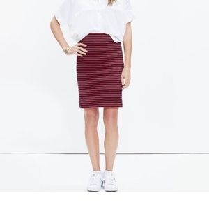 Madewell ponte striped skirt size S.