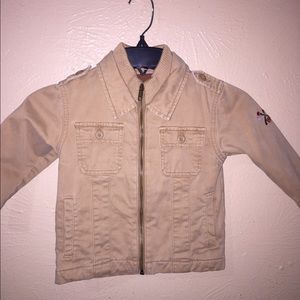 Old Navy Khaki Jacket-Size 2T with ax on sleeve