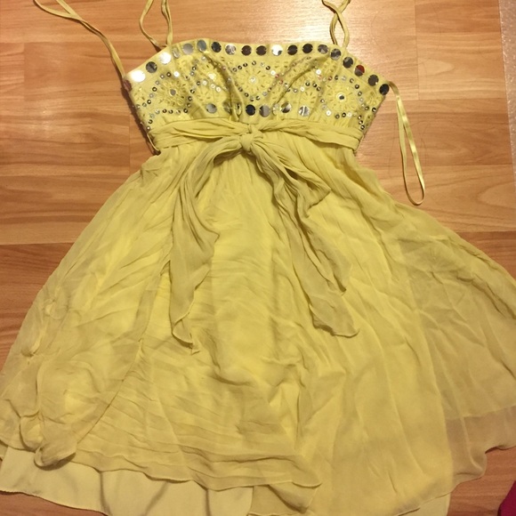 BCBG Yellow silk dress