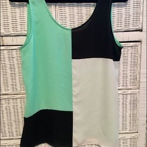 Chiffon color block blouse. Gently worn.