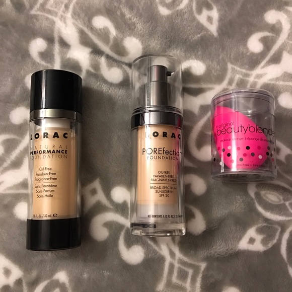 2 Brand New Lorac Foundations & BeautyBlender
