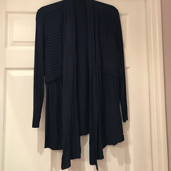 Navy cardigan.