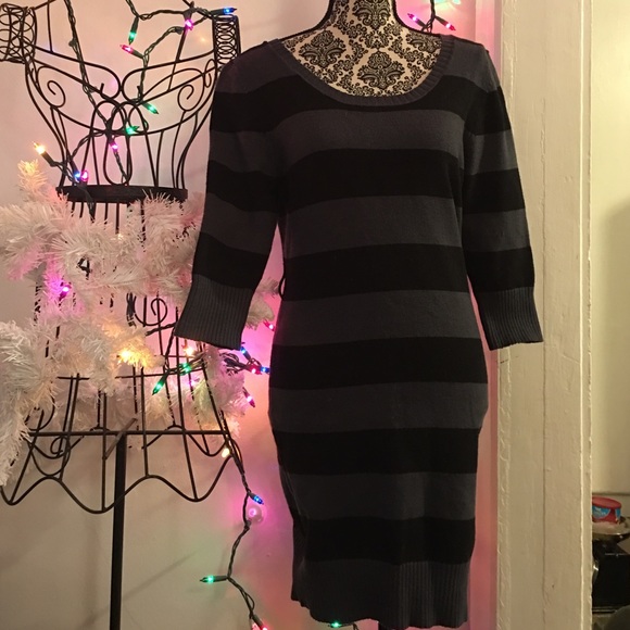 Bobbie brooks stripped dress. Black gray sweater