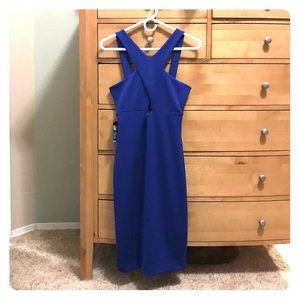 Express bodycon dress in blue