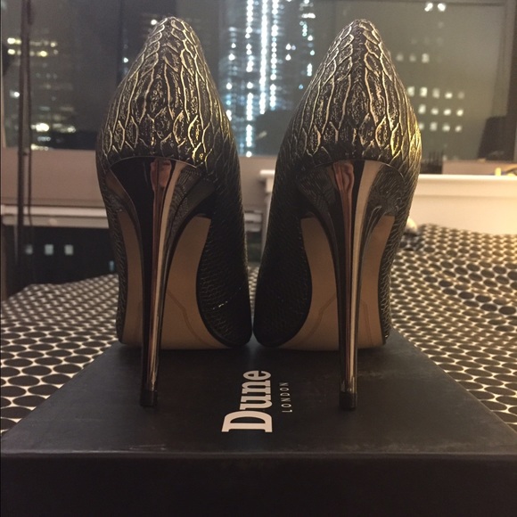 Dune London Black and Gold Willone Pump Size 7.5 - Picture 2 of 4