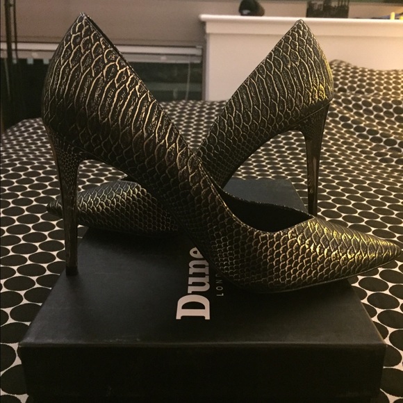 Dune London Black and Gold Willone Pump Size 7.5 - Picture 3 of 4