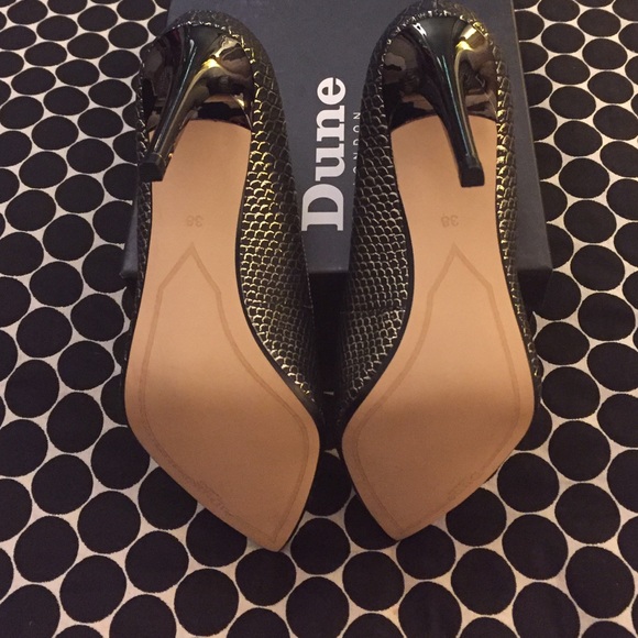 Dune London Black and Gold Willone Pump Size 7.5 - Picture 4 of 4
