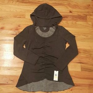 Calvin Klein Hooded Ruched Sweatshirt
