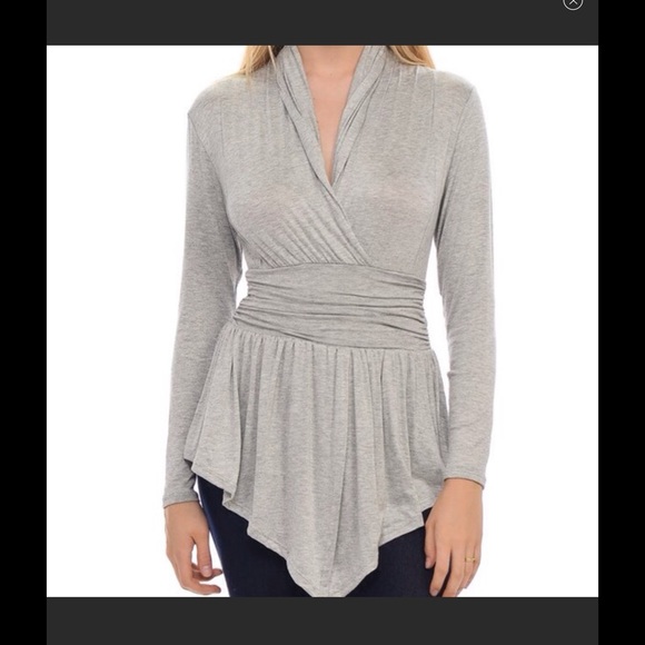 Hi-Low Bellino surplice neckline top  - Picture 2 of 7